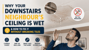Why Your Downstairs Neighbour's Ceiling Is Wet & How to Fix It Without Breaking Tiles